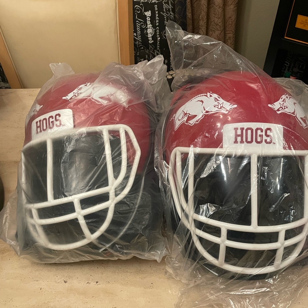 Red Hogs Football Helmet Backpack - Picture 2 of 2